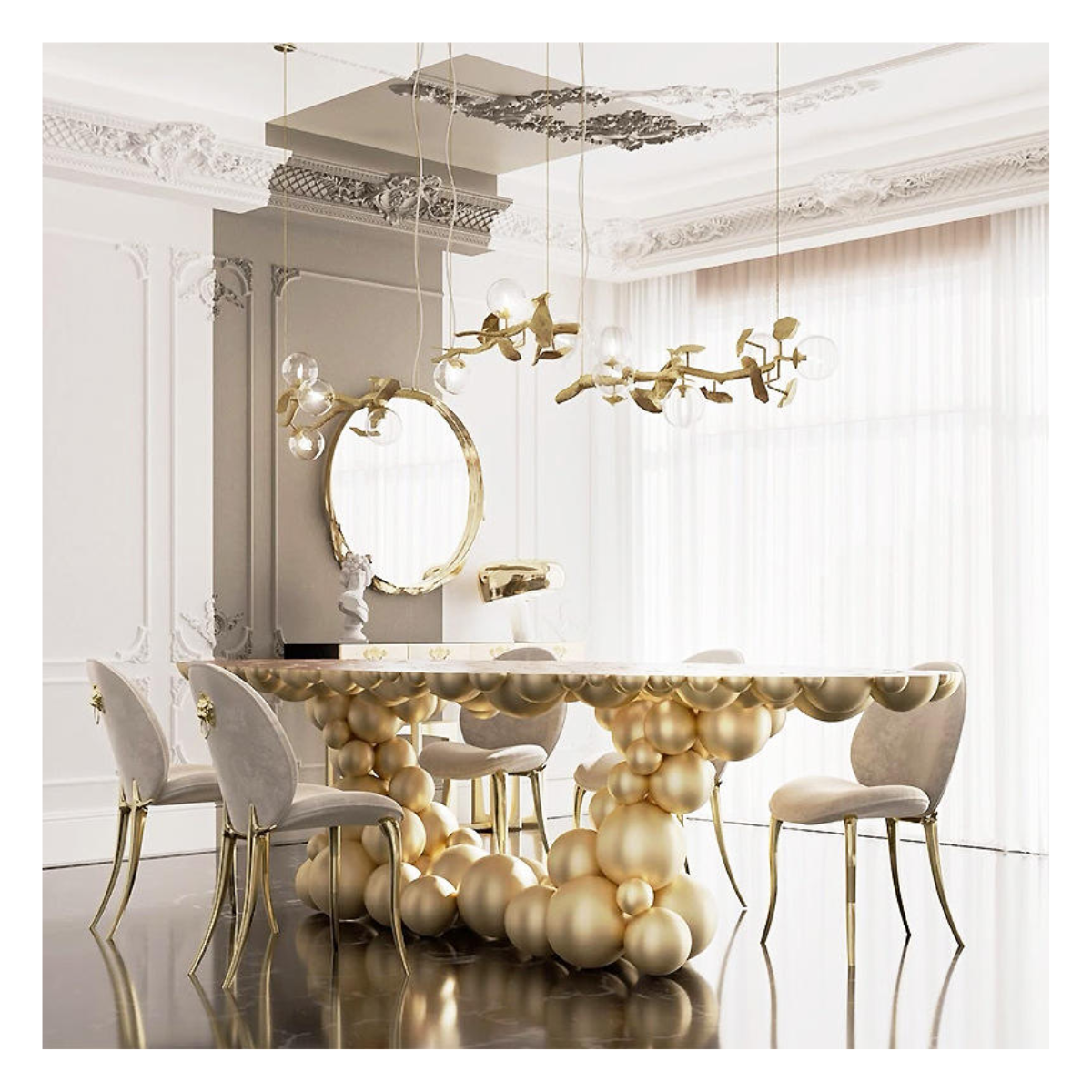 Orb Gold Dining Table